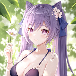 This is a pixiv picture whose title is 水着刻晴.