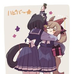 This is a pixiv picture whose title is お祝いファル子vsとっさの欧州式対応.