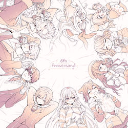 This is a pixiv picture whose title is 🎉二期生六周年🎉.