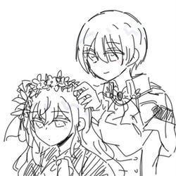 This is a pixiv picture whose title is 白騎士奏くんと黒百合まふゆちゃん.
