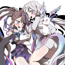This is a pixiv picture whose title is 응애비늘아르냥과 유니칸나.