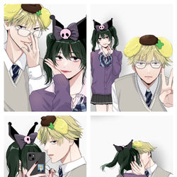 This is a pixiv picture whose title is 付き合ってない学パロランユベ.