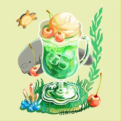 This is a pixiv picture whose title is マナティーのメロンソーダ.