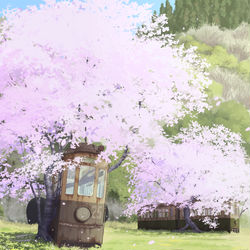 This is a pixiv picture whose title is さよならトンネルの向こう側（リメイク）.