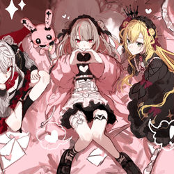 This is a pixiv picture whose title is 恋バナ女子会2024.