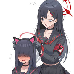 This is a pixiv picture whose title is イチカと猫モブ.