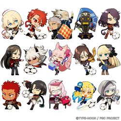 This is a pixiv picture whose title is 【 Fate/Dream Striker 】 15騎💪⚽💪.