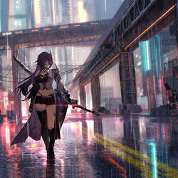 This is a pixiv picture whose title is 『雨』.