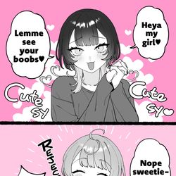 This is a pixiv picture whose title is 【EN】Lemme See Your Boobs.