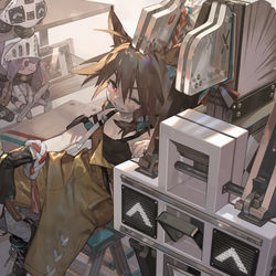This is a pixiv picture whose title is 『アークナイツ』ワイルドメイン、ジャスティスナイト.