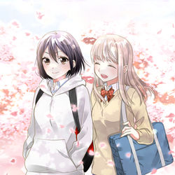 This is a pixiv picture whose title is 放課後絵🌸桜バージョン.