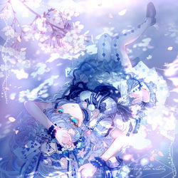 This is a pixiv picture whose title is 春と桜の紅茶魔女(全身版).
