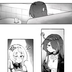 This is a pixiv picture whose title is 夜中の誘惑 (Late Night Invitation).