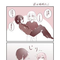 This is a pixiv picture whose title is お姫様抱っこ事情.