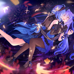This is a pixiv picture whose title is 刻晴甘雨.
