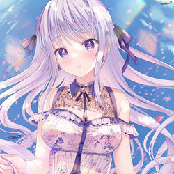 This is a pixiv picture whose title is 水も滴る彼女.