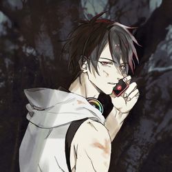 This is a pixiv picture whose title is 「...昨日の死体どこに埋めた？」.