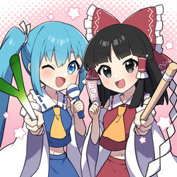 This is a pixiv picture whose title is ミク×ミコ🩵❤️.