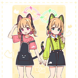 This is a pixiv picture whose title is 春のお出かけモモイさんとミドリさん🌸🌱.