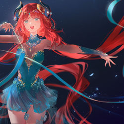 This is a pixiv picture whose title is rhythmic gymnastics nilou.