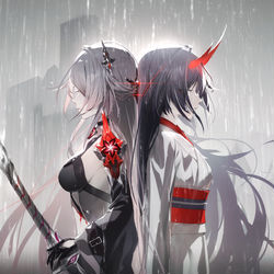 This is a pixiv picture whose title is 暮雨.
