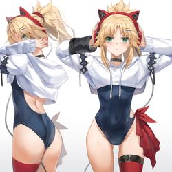 This is a pixiv picture whose title is 猫耳モードレッド.