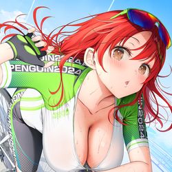 This is a pixiv picture whose title is 自転車さん.