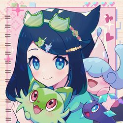 This is a pixiv picture whose title is 【アニポケ】新章前にリコニャオ描きたかった.