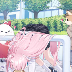 This is a pixiv picture whose title is 大変っ！ホシノ先輩が行き倒れてる…！.