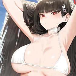This is a pixiv picture whose title is 🖤👙.