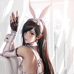 This is a pixiv picture whose title is Ever Crisis Bunny Tifa.