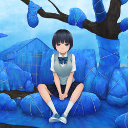 This is a pixiv picture whose title is 青張る.