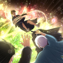 This is a pixiv picture whose title is 幸運EX＋＋＋バディによる哭倉村RTA㉜.