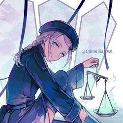 This is a pixiv picture whose title is 魔女裁判.
