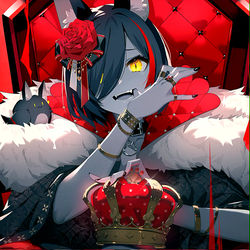 This is a pixiv picture whose title is 【お仕事】大神ミオ 歌ってみた「KING」.