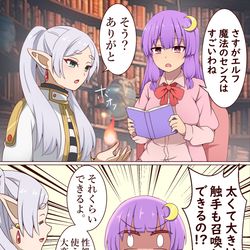 This is a pixiv picture whose title is パチュリーとフリーレン.