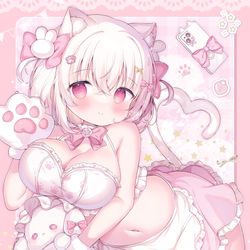This is a pixiv picture whose title is 🐱➰🎀🤍.