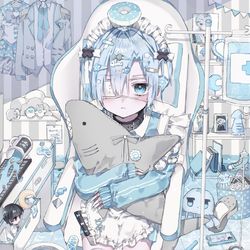 This is a pixiv picture whose title is ice blue.