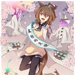 This is a pixiv picture whose title is タキオン誕生日2024.