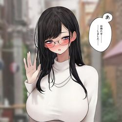 This is a pixiv picture whose title is ひかえめメガネ美少女.