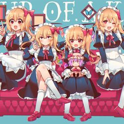 This is a pixiv picture whose title is 喜怒哀楽フランちゃんがお出迎え💓💛💙💜.