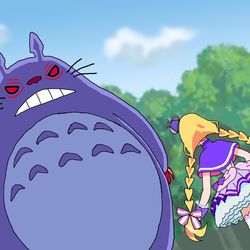 This is a pixiv picture whose title is ワンダフル＆フレンディ VS 巨大生物のガルガル.