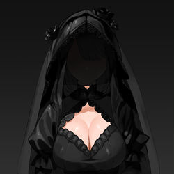 This is a pixiv picture whose title is 喪服ちゃん（with English translation ）.