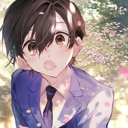 This is a pixiv picture whose title is 桜キッス.