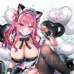 This is a pixiv picture whose title is 黒猫メイド莉音ちゃん.