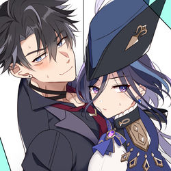 This is a pixiv picture whose title is リオセスリがずっと気になっていたクロリンデさんと.