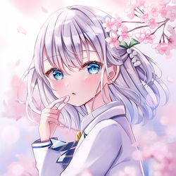 This is a pixiv picture whose title is さくら舞う.
