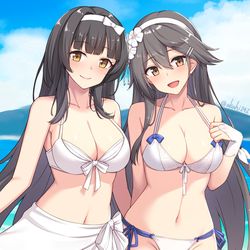 This is a pixiv picture whose title is 榛名&95式.