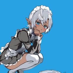 This is a pixiv picture whose title is お掃除ロボットとメイドエルフ少年.