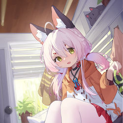 This is a pixiv picture whose title is 白丝凉鞋.
